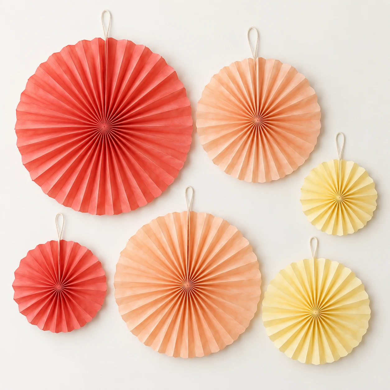 Sunset paper fans